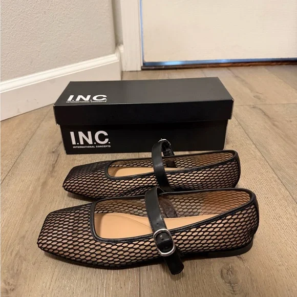 INC International Concepts Black Mesh Flats - Picture 2 of 5